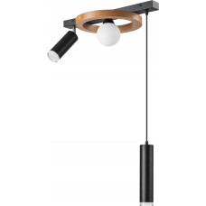 Lamkur Lampa sufitowa Lamkur Otis 49137 plafon lampa sufitowa 2x15W E27 1x5W G9 dąb/czarny