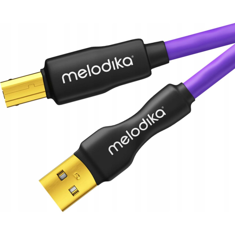Melodika Melodika MDUAB03 Purple  Kabel USB 2.0 typu A-B m.in. do DAC / urz&Auml;dzeĹ medycznych / ploterĂłw - 0,3m