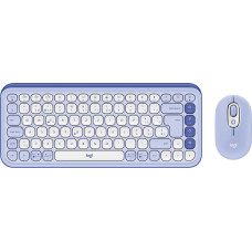 Logitech Klawiatura + mysz Logitech POP Icon Combo klawiatura Dołączona myszka Uniwersalne Bluetooth QWERTZ Szwajcarski Liliowy, Biały