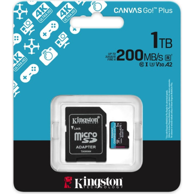 Kingston Technology Canvas Go! Plus 1 TB MicroSD UHS-I Klasės 10