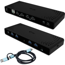 I-Tec CADUA4KDOCKPDB s&uuml;learvuti dokk ja pordireplikaator Juhtmega &uuml;hendatud USB 3.2 Gen 1 (3.1 Gen 1) Type-C Must