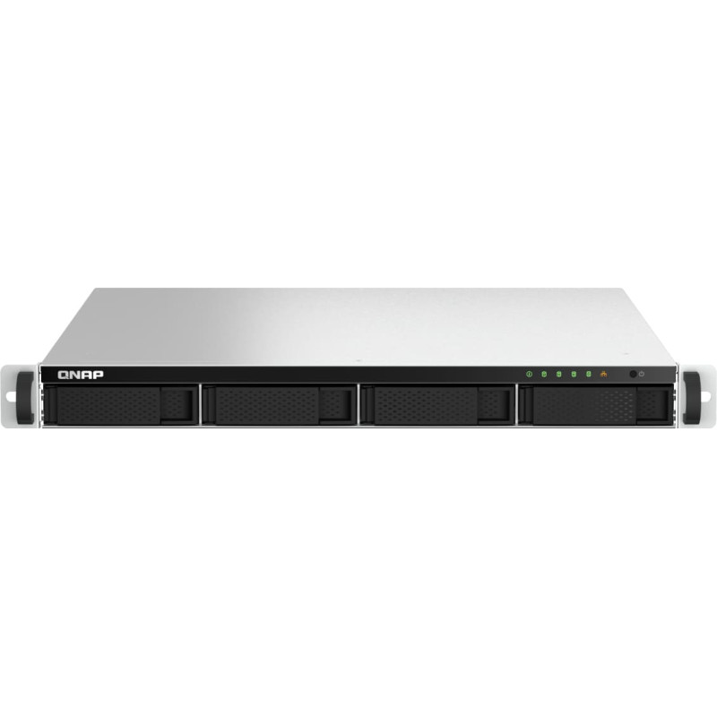 Qnap TS-464U-RP NAS Stovas (1U) &bdquo;Intel&reg; Celeron&reg;&ldquo; N5095 8 GB DDR4 0 TB QNAP Turbo System Aliuminis, Juoda