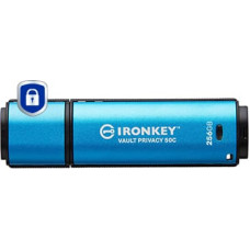 Kingston Technology IronKey Vault Privacy 50 USB atmintukas 256 GB C tipo USB 3.2 Gen 1 (3.1 Gen 1) Juoda, Mėlyna