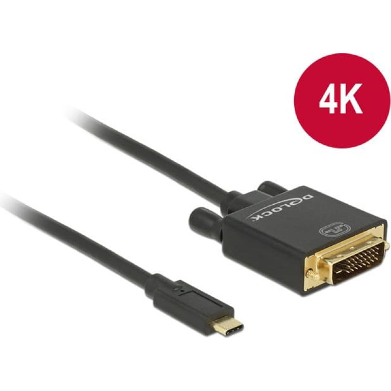 Delock Kabel USB Delock USB-C - DVI-D 2 m Czarny (85321)