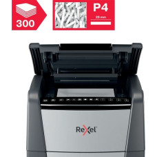 Rexel Optimum Auto+ 300X измельчитель бумаги Микро-поперечная резка Черный, Серый