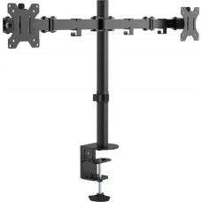Vision VISION 2-fach-Monitor-Schreibtischstander - 30 JAHRE GARANTIE - geeignet fur Bildschirm 13-27 Zoll mit VESA-Grossen 75 x 75 oder 100 x 100 - 2-teilige Arme - Drehbar - Schnellentriegelung - schwenk-und neigbar - Klemme oder Tulle - Standerhohe 465