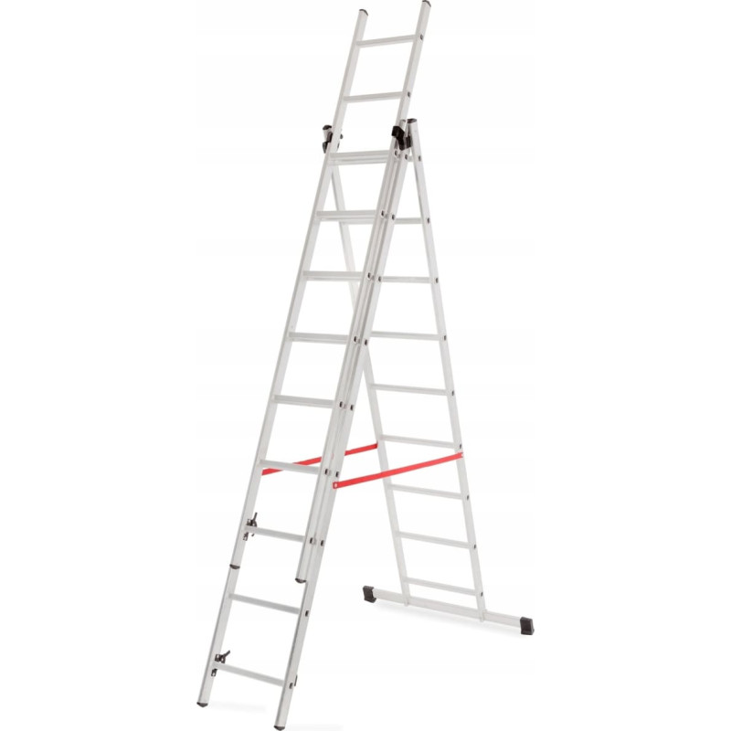 Awtools DRABINA ALUMINIOWA BASIC 3x10 STOPNI 150kg