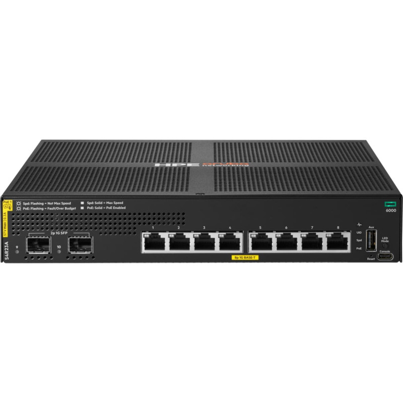 HP Switch Aruba Networking 6000 8G Class4 PoE 2SFP 67W S4R23A