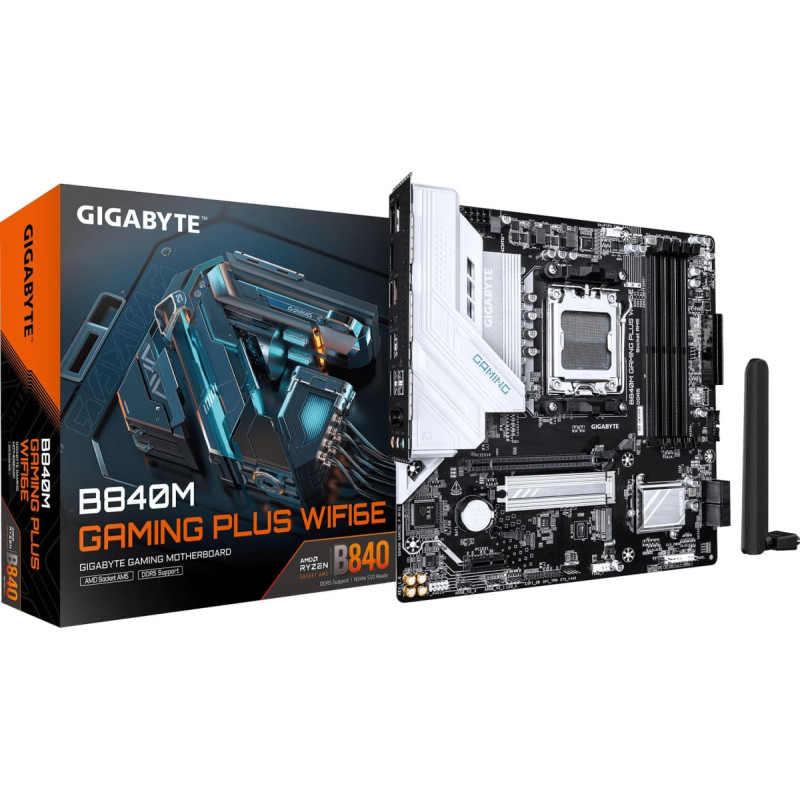 Gigabyte Płyta gł&oacute;wna Gigabyte Gigabyte B840M Gaming Plus WiFi6E (B840,AM5,mATX,DDR5)