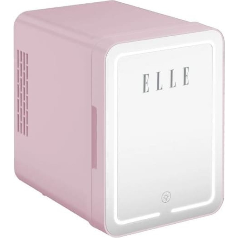 Elle 4L mini fridge with LED make-up mirror, purple