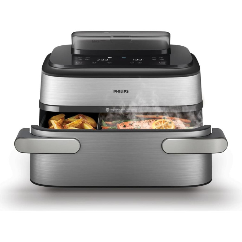 Philips 5000 series NA565/02 frit&uuml;&uuml;r Kahekohaline 9,5 l Eraldiseisev 2750 W Kuuma&otilde;hu frit&uuml;&uuml;r Must, H&otilde;be, Roostevaba teras
