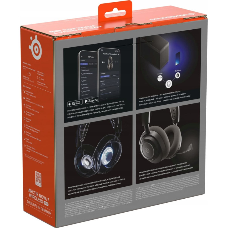 Steelseries Słuchawki SteelSeries Arctis Nova 7 Wireless Gen.2 Czarne (61730)