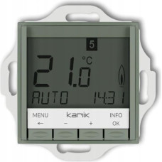 Karlik MINI Mechanizm uniwersalnego elektronicznego tygodniowego regulatora temperatury (podświetlenie białe) szałwiowy 61MRT-3.1