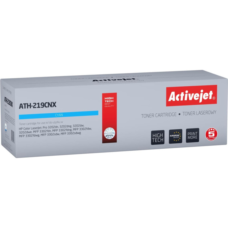 Activejet ATH-219CNX Toner for HP printer, replacement HP 219X W2191X; Supreme; 2500 pages; blue, with chip