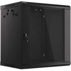 Lanberg Wall-Mounted Rack 19 12U 600X450mm black (glass door)