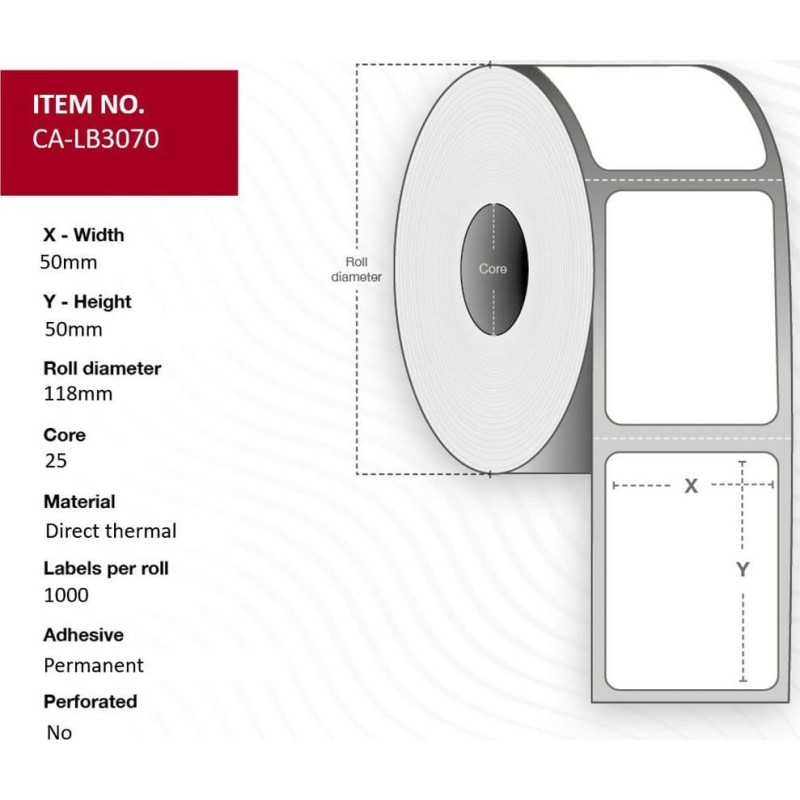 Capture Label 50x50, Core 25,