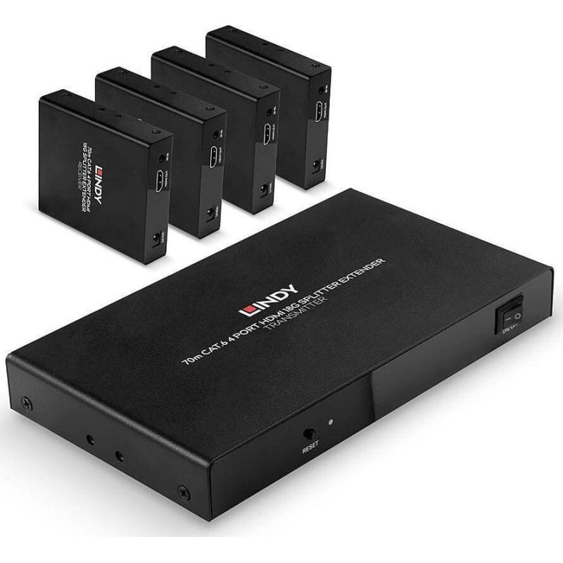 Lindy System przekazu sygnału AV Lindy I/O EXTENDER HDMI 70M CAT6/38262 LINDY
