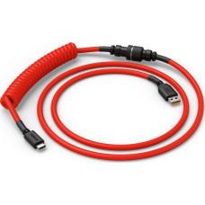 Glorious Glorious GMMK Coiled Cable Crimson Red, Spiralkabel, USB-C/USB-A - rot/schwarz