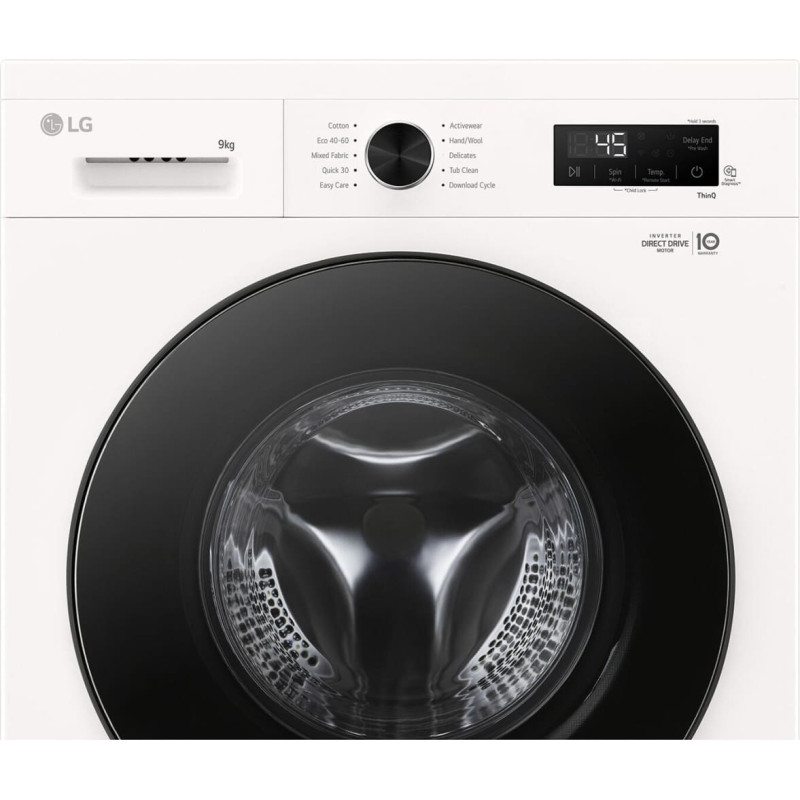 LG F4X1009NWB Skalbimo ma&scaron;ina, A, Front loading, Skalbimo talpa 9kg, Gylis 55 cm, 1400 RPM, Baltas