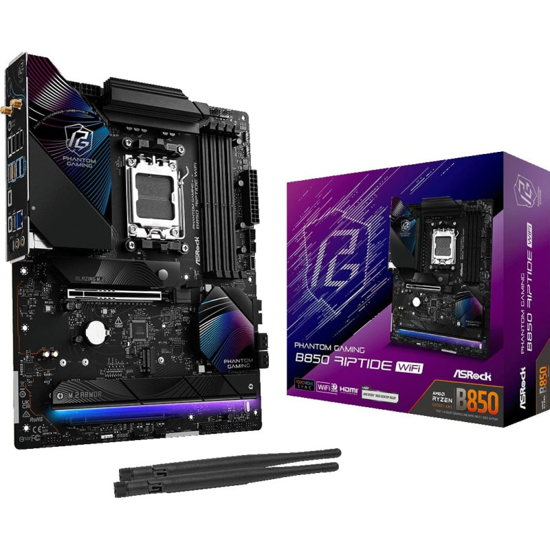Asrock Phantom Gaming B850 Riptide WiFi AMD B850 Socket AM5 ATX