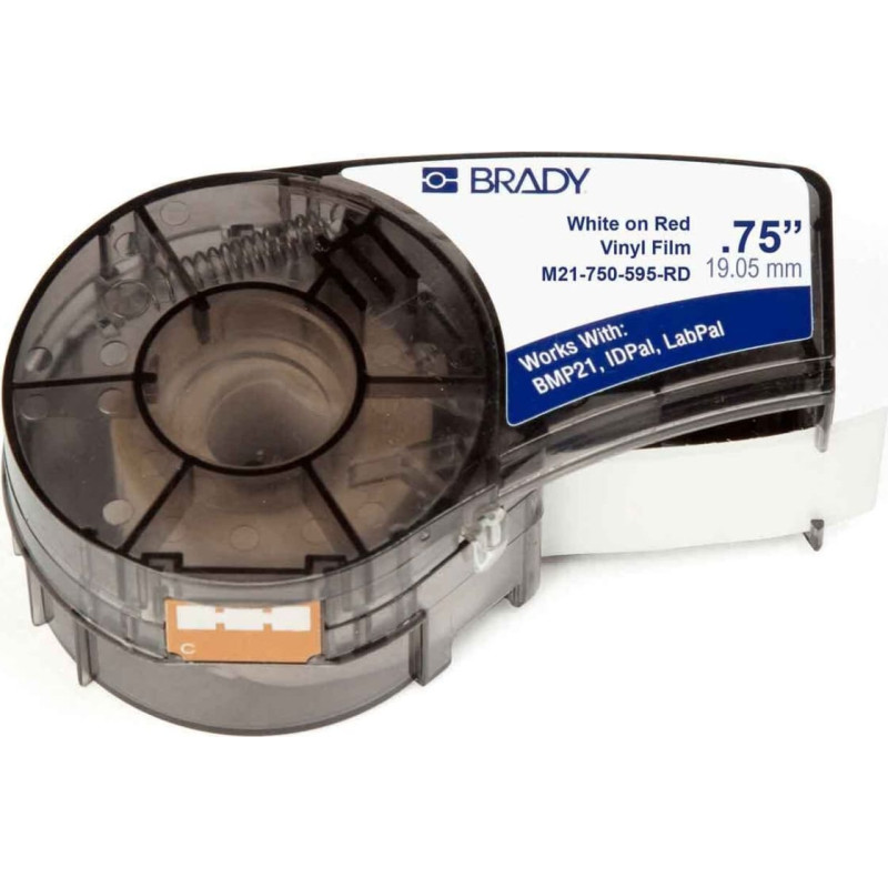 Brady White on Red 6,4m x 19,05mm