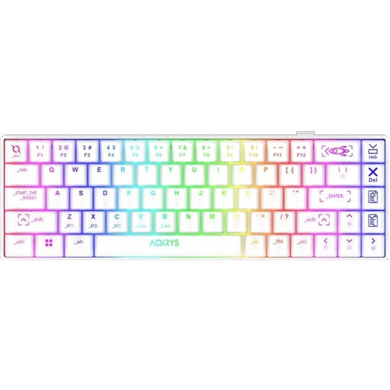 Aqirys Klawiatura AQIRYS AQIRYS Klawiatura mechaniczna 65%/68 klawiszy Dual Mode: Wirelles&BT+Wired MIRA 2.0 white
