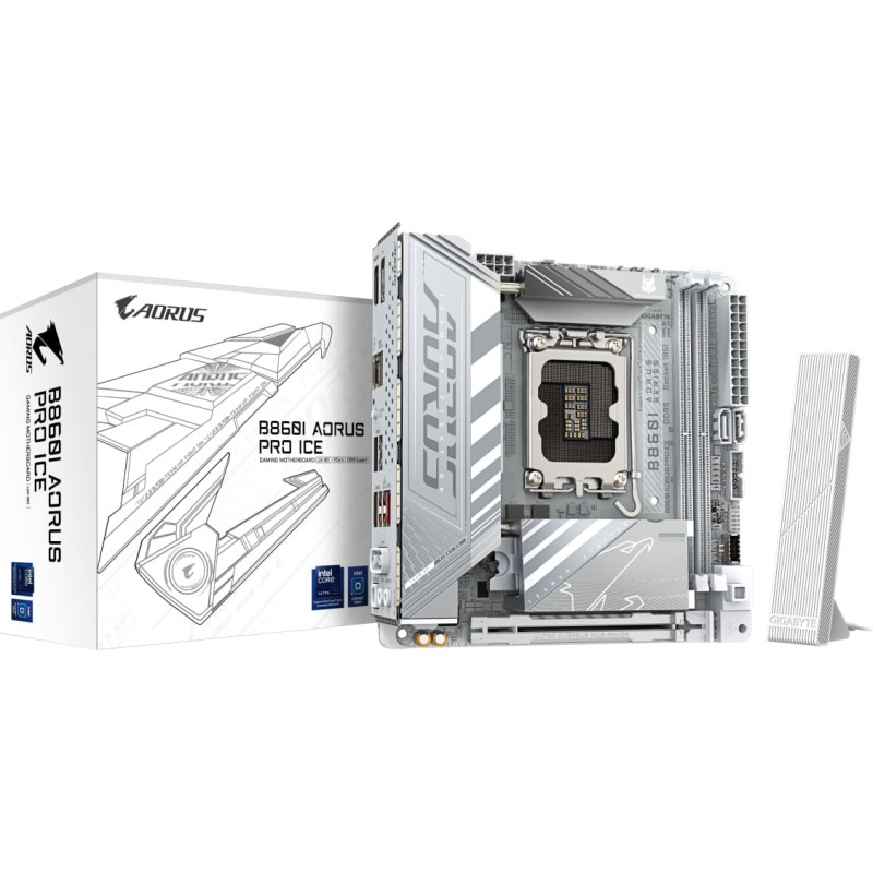 Gigabyte B860I AORUS PRO ICE emaplaat Intel B860 LGA 1851 (Socket V1) Mini ITX