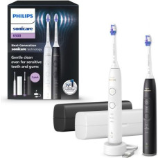 Philips Electric Toothbrush Sonicare 6500 Series Duo Pack with Case HX7419/01 Black/White EU