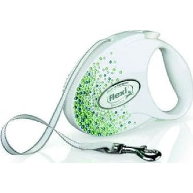 Flexi Smycz dla psa Glam Splash Leaf biała 3m