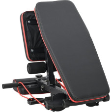 Vidaxl Regulowana ławka treningowa  z gumami oporowymi 150 kg Czarna Stal