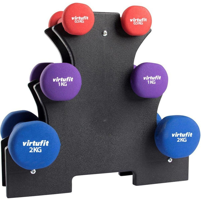 Noname VIRTUFIT ZESTAW HANTLI NEOPRENOWYCH Z UCHWYTEM