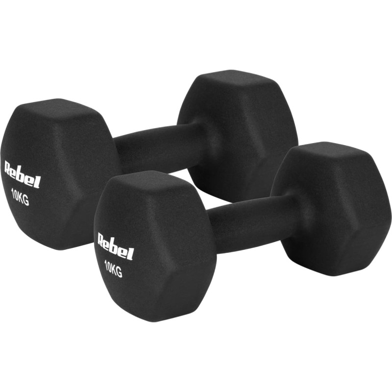 Rebel Hantelki żeliwne neoprenowe HEX 2x10kg, REBEL ACTIVE