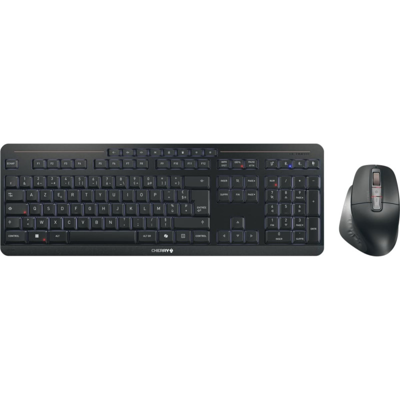Cherry Klawiatura + mysz Cherry CHERRY Stream desktop ultimate klawiatura Dołączona myszka Dom/Biuro USB + RF Wireless + Bluetooth AZERTY francuski Czarny