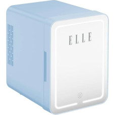 Elle 4L mini fridge with LED make-up mirror, blue