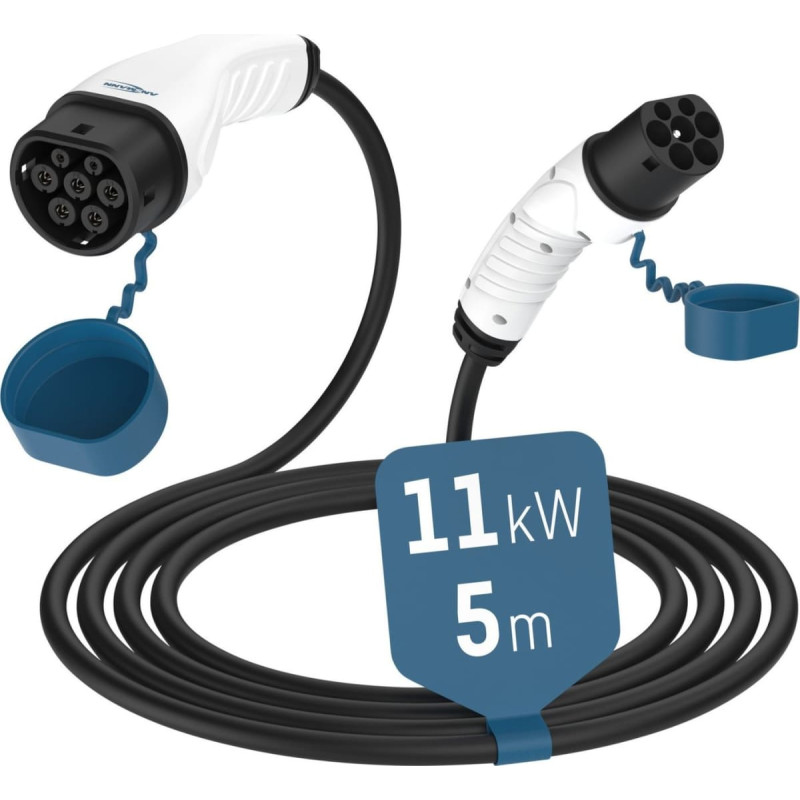 Ansmann Kabel do ładowania samochod&oacute;w Ansmann 1900-0117 Type 2, 11kW, 5m