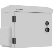 Lanberg 10" IP55 Outdoor Wall/Pole-Mount Rack Cabinet, 320 &times; 220 &times; 300 mm, Grey (Assembled)