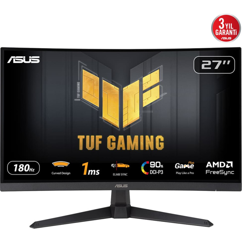Asus TUF Gaming VG27VQ3B kompiuterio monitorius 68,6 cm (27") 1920 x 1080 pikseliai &bdquo;Full HD&ldquo; LCD Juoda