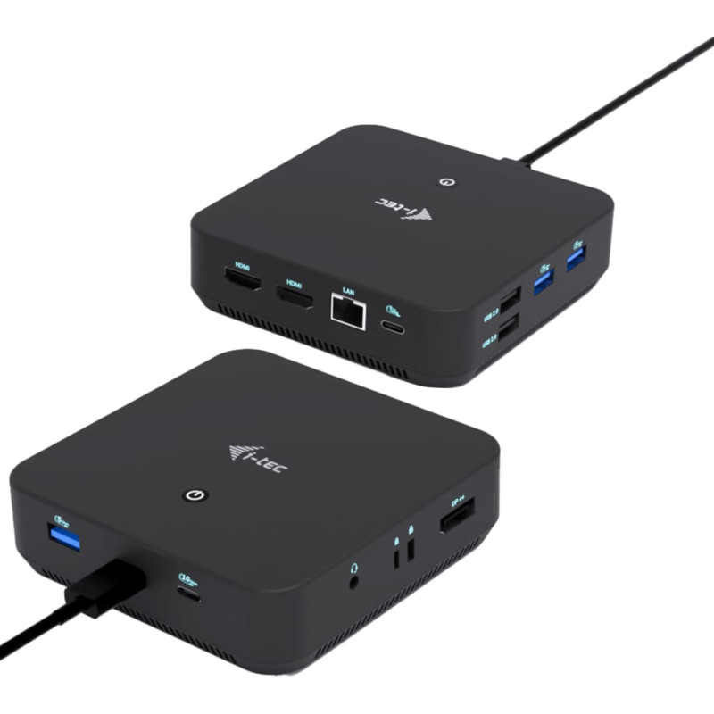 I-Tec USB-C DP Dual HDMI Docking Station with Power Delivery 100 W Juhtmega &uuml;hendatud USB 3.2 Gen 2 (3.1 Gen 2) Type-C Must