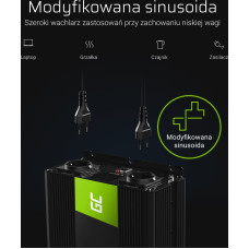 Green Cell INV24 power adapter/inverter Auto 1500 W Black