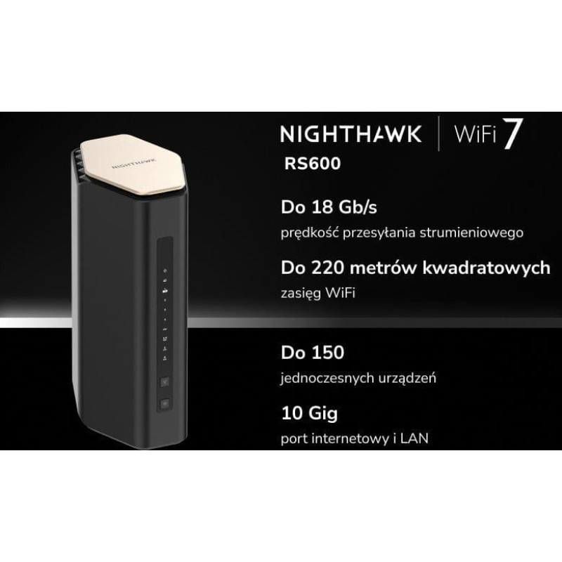 Netgear Nighthawk RS600 беспроводной маршрутизатор Гигабитный Ethernet Трехдиапазонный (2,4 ГГц / 5 ГГц / 6 ГГц) Черный