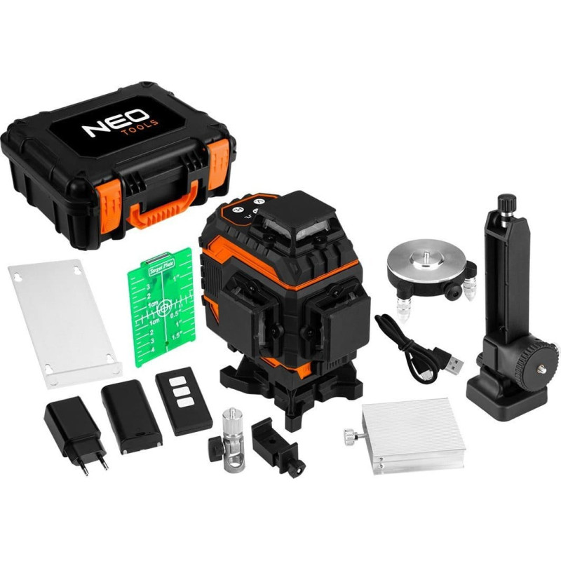 NEO Laser krzyżowy 75-140 zielony 25 m