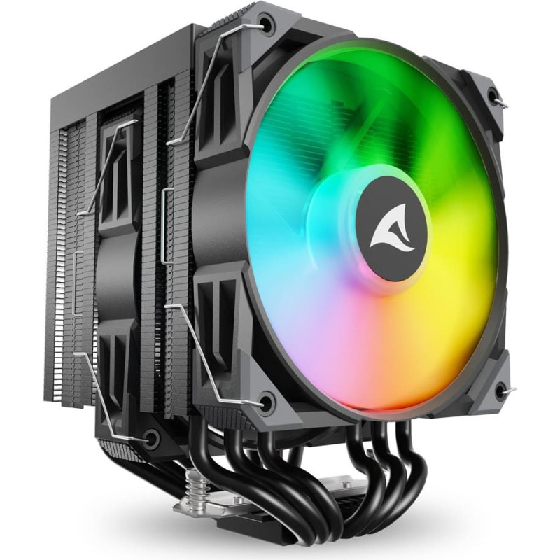 Sharkoon A60 RGB Procesor Chłodnica powietrza 12 cm Czarny 1 szt.