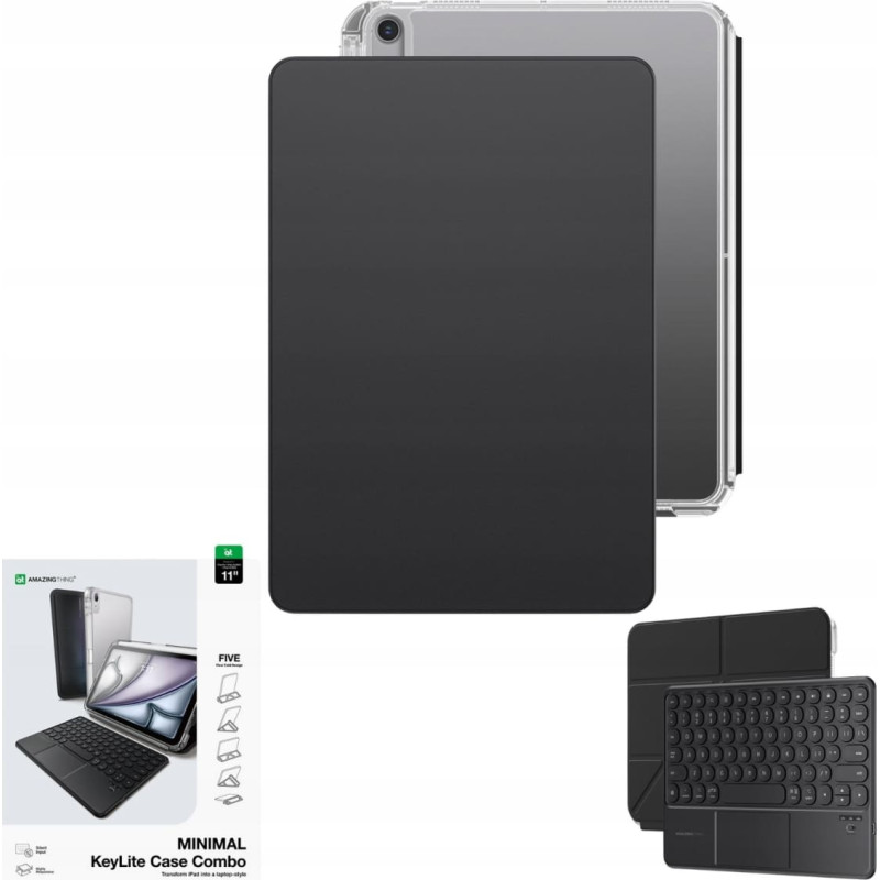Amazingthing Etui z klawiaturą AMAZINGTHING Minimal Case Keylite Combo na iPad Air M3 13'' - czarny
