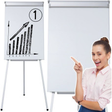 Leantoys Flipchart LeanToys Tablica Magnetyczna Flipchart Na Tr&oacute;jnogu Biała 70x100cm LEAN Toys