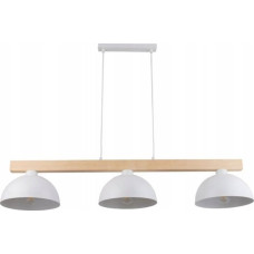 Tkkrywult Lampa wisząca TKKRYWULT Tk Lighting Oslo 4712 lampa wisząca zwis 3x15W E27 biała/drewniana