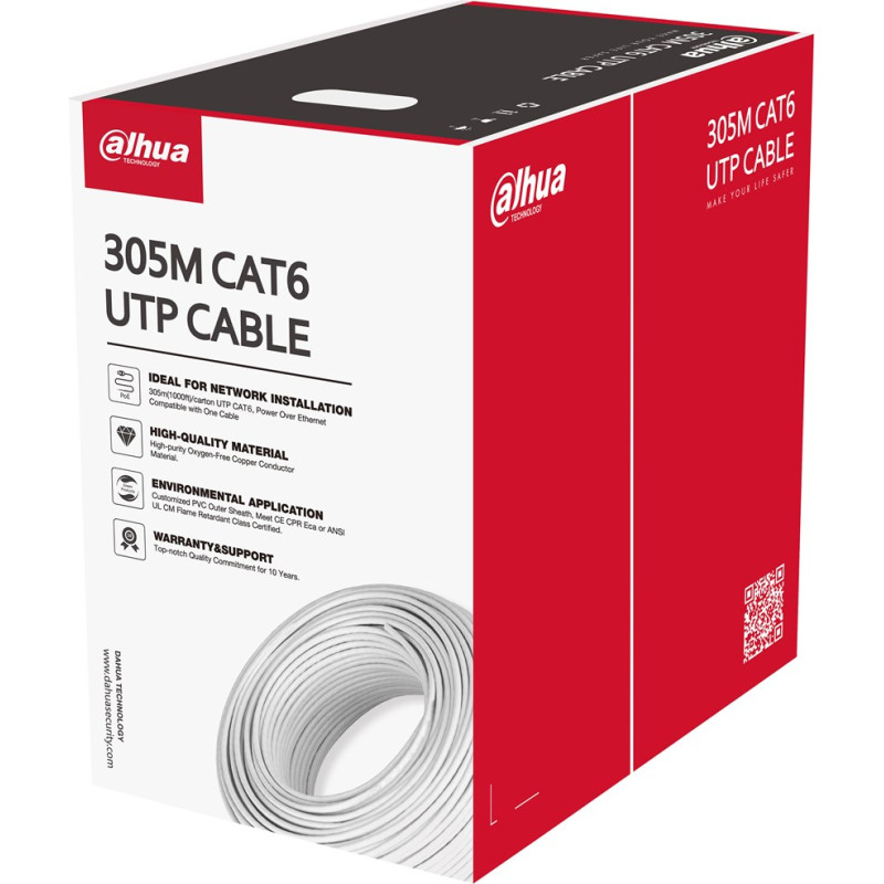 Dahua Technology PFM920I-6UN-C-V2 networking cable White 305 m Cat6 U/UTP (UTP)