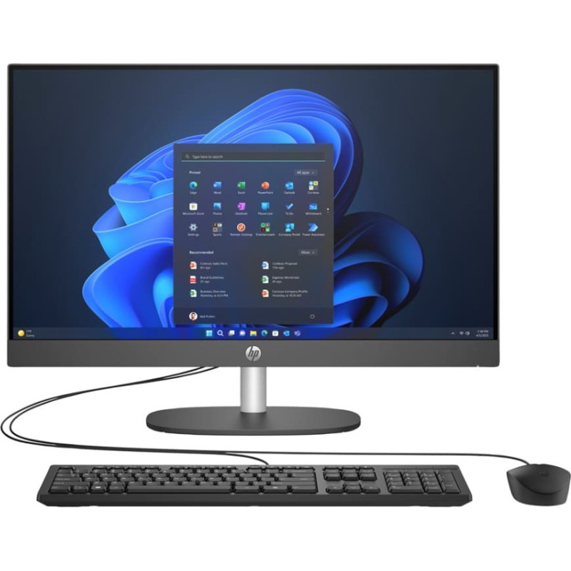 HP ProOne 245 G10 AiO Ryzen 7 77730U 23.8"FHD IPS 250nits AG 16GB DDR4 3200 SSD512 Radeon Vega 8 Kb+Mouse Cam 5Mpx + IR W11Pro Black 3Y OnSite