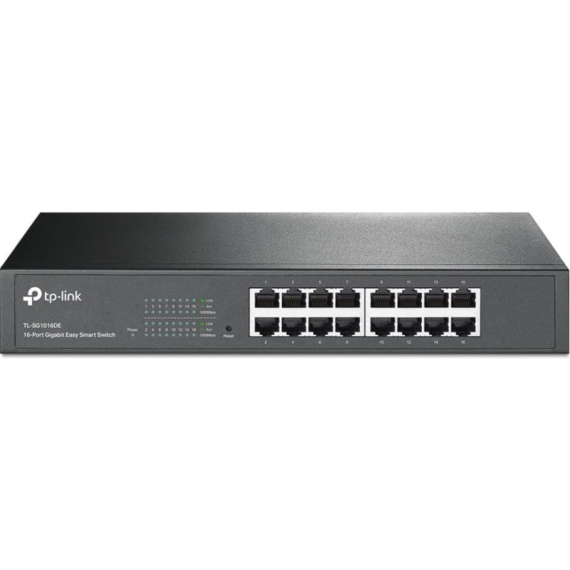 Tp-Link TL-SG1016DE Valdomas L2 Gigabit Ethernet (10/100/1000) 1U Juoda