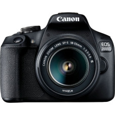 Canon EOS 2000D + EF-S 18-55mm f/3.5-5.6 III SLR-kaamera komplekt 24,1 MP CMOS 6000 x 4000 pikslit Must