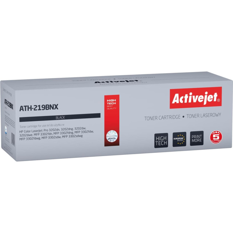 Activejet ATH-219BNX Toner for HP printer, replacement HP 219X W2190X; Supreme; 3200 pages; black, with chip